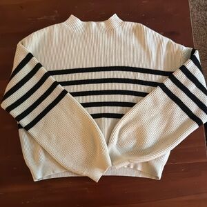 Zara girls sweater - white with black stripes